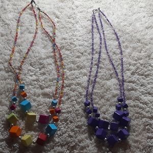 Rainbow and Purple Necklaces